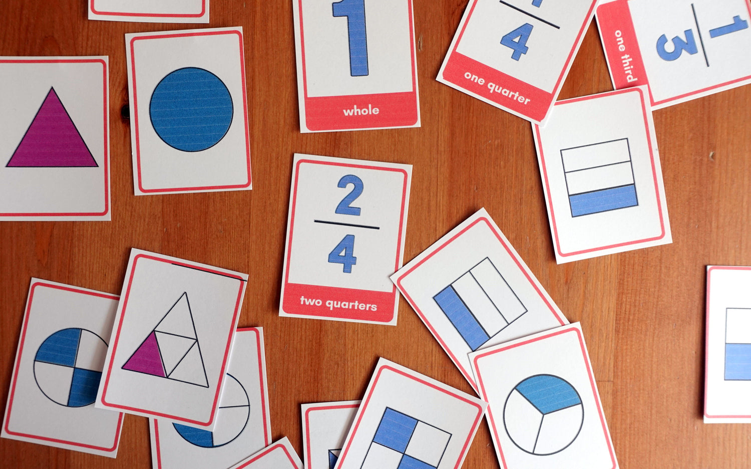 Fractions flash cards
