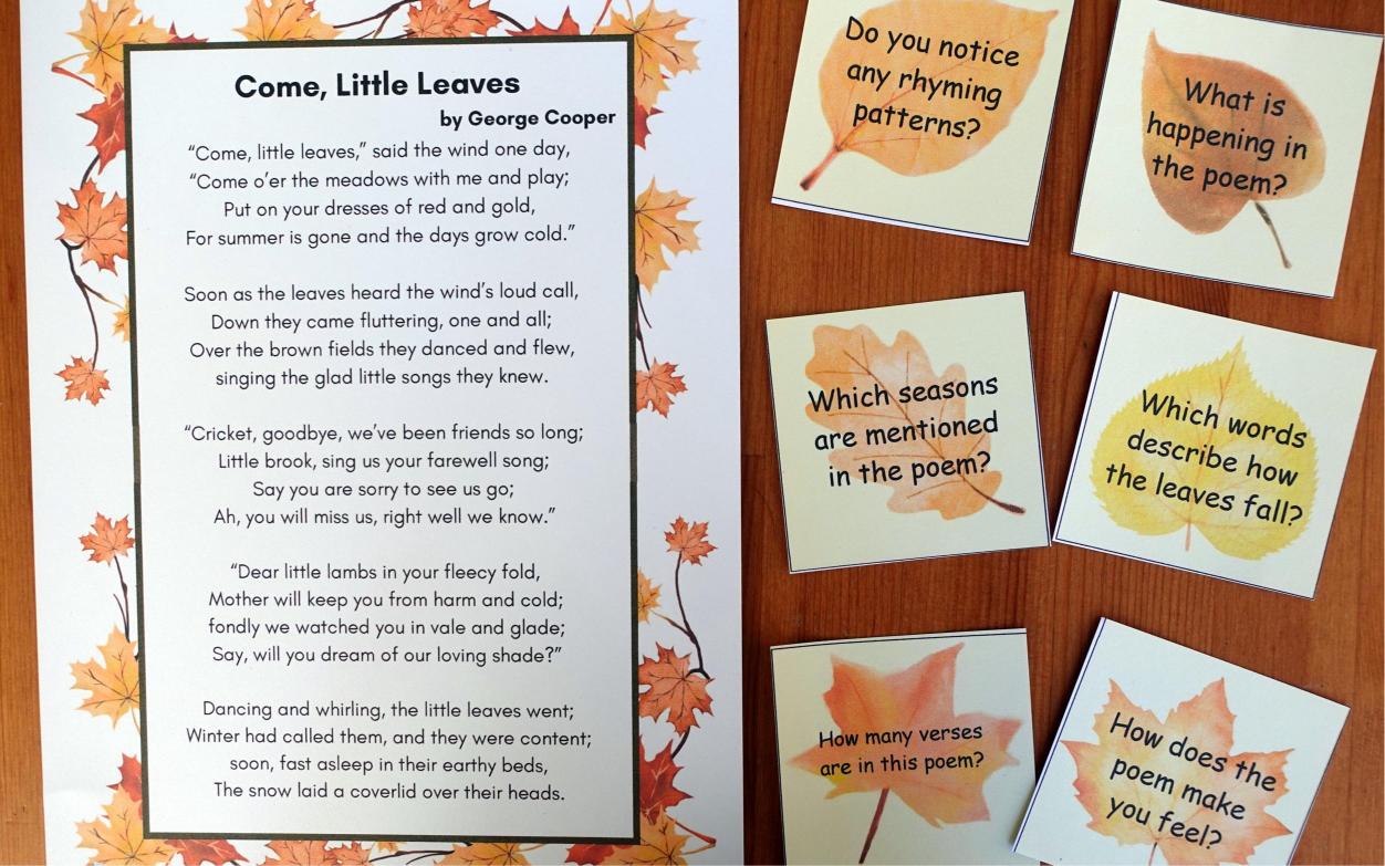 Year 4 Come, Little Leaves Activities