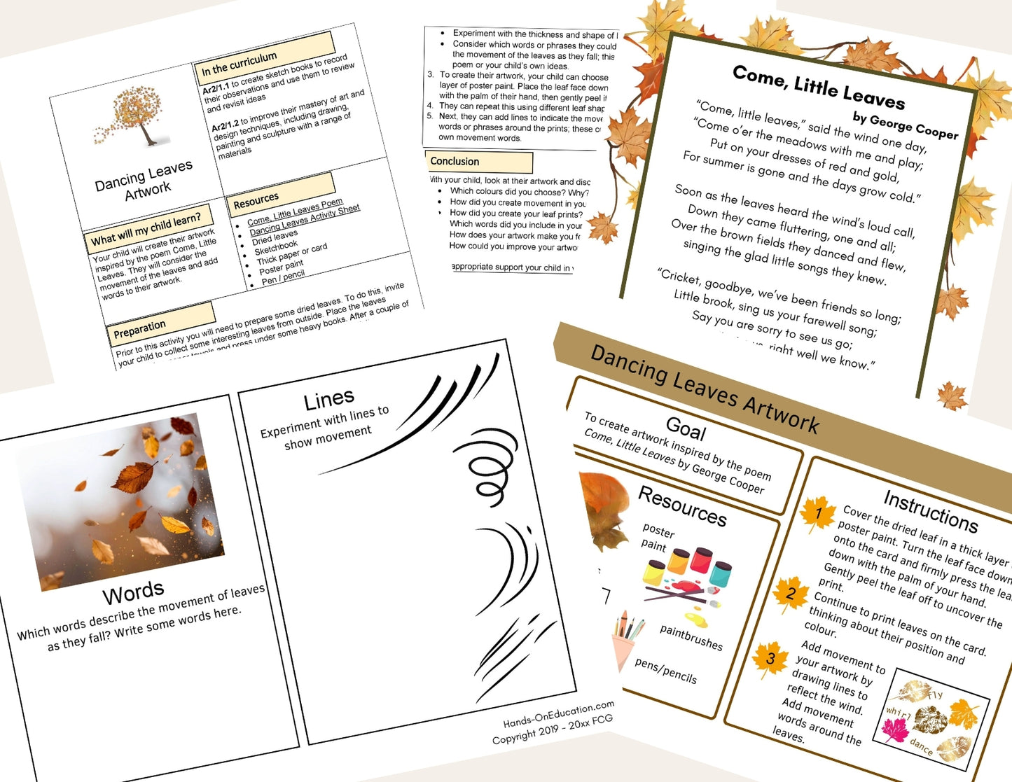 Year 4 Come, Little Leaves Activities