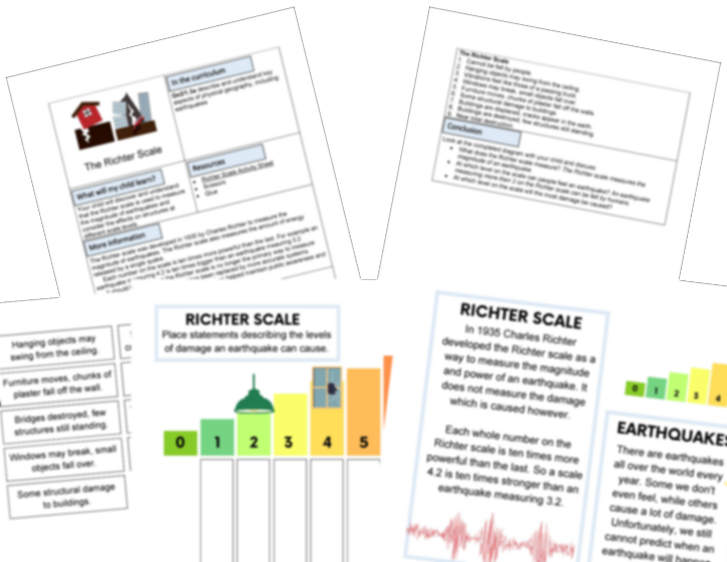 KS2 Earthquakes Activities