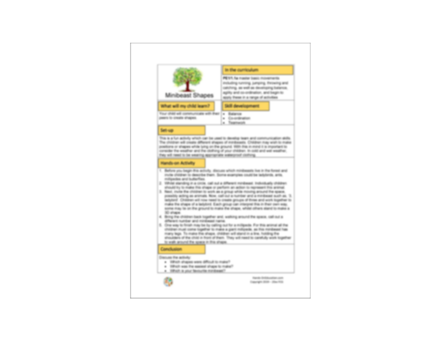 KS1 Forest School Games