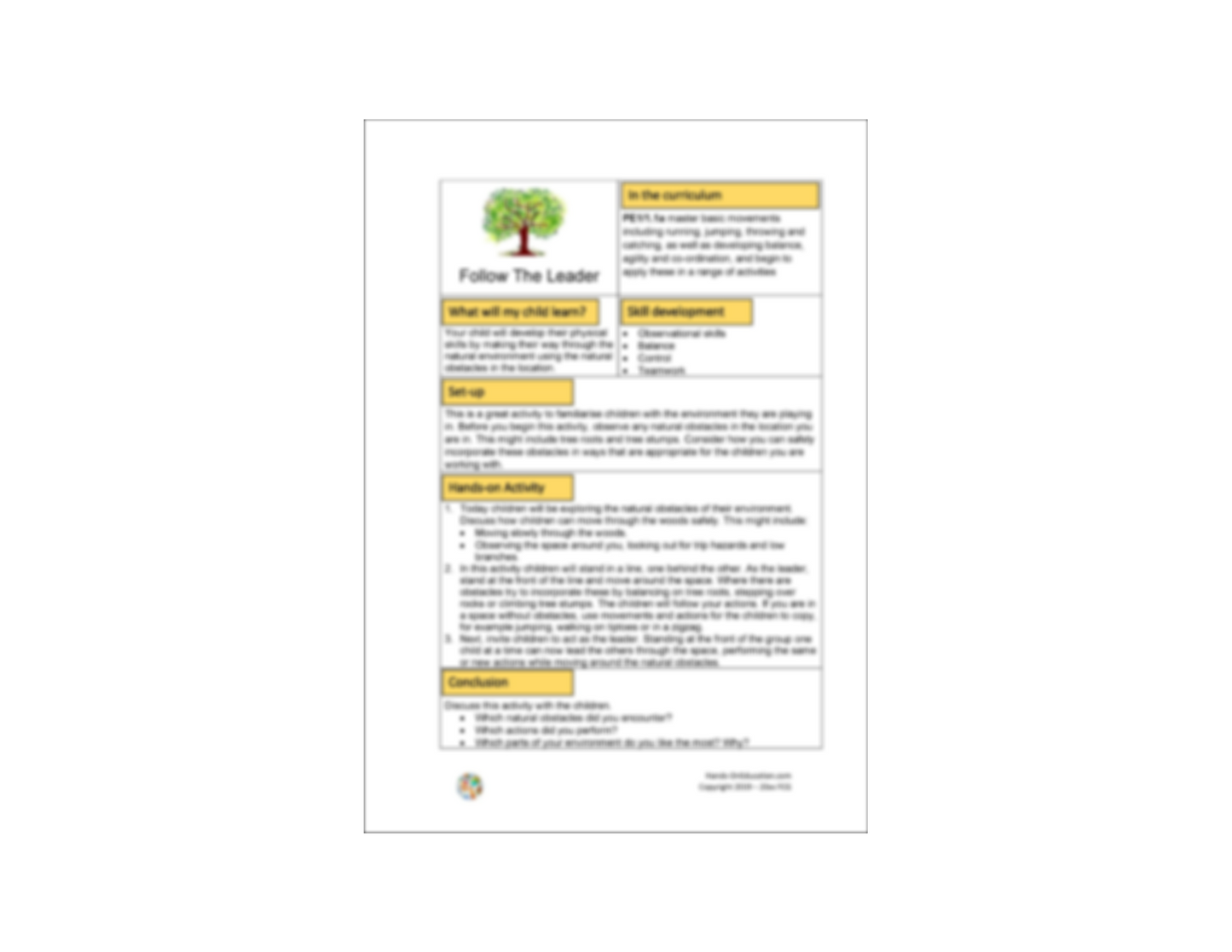 KS1 Forest School Games