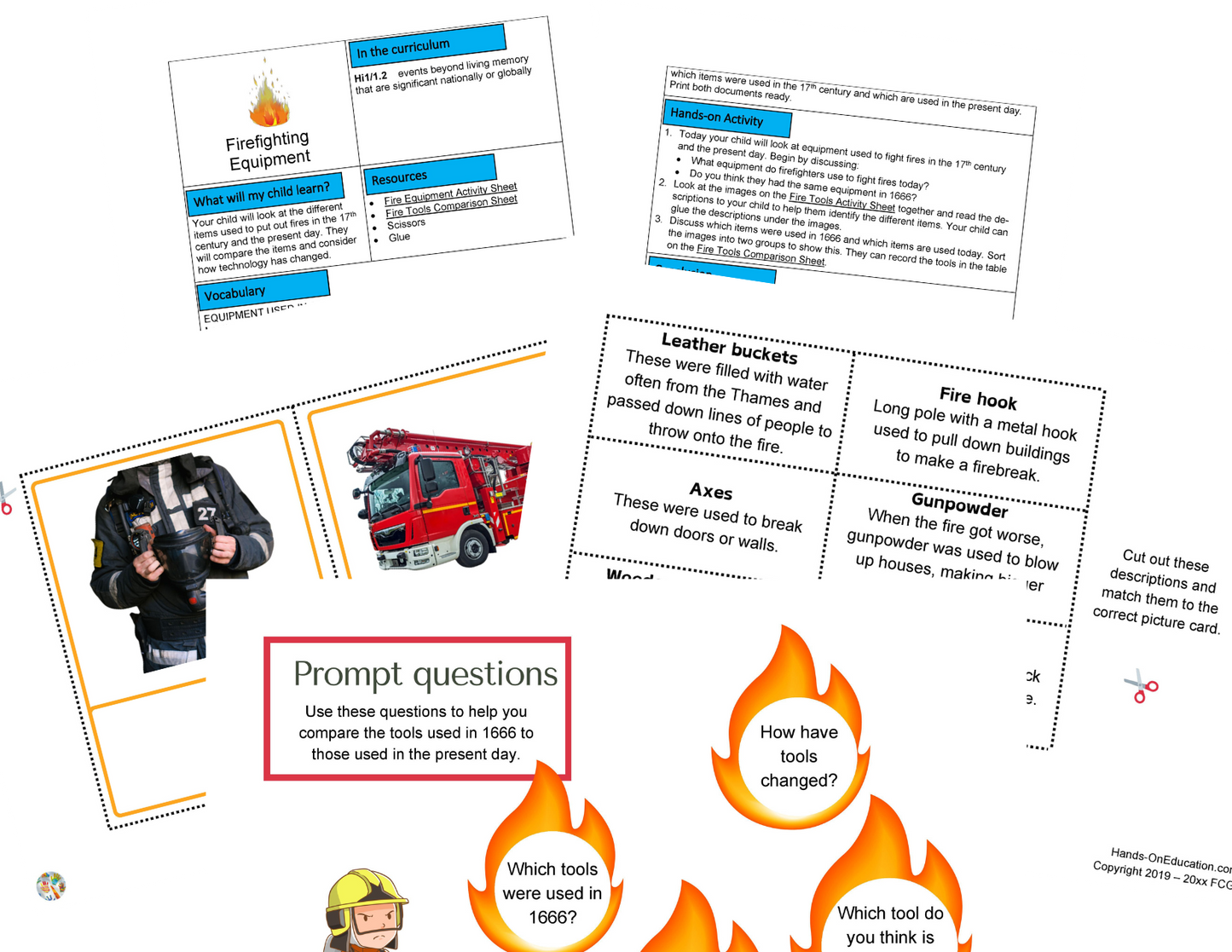 KS1 Great Fire of London + History Timeline Notebook