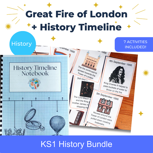 KS1 Great Fire of London + History Timeline Notebook