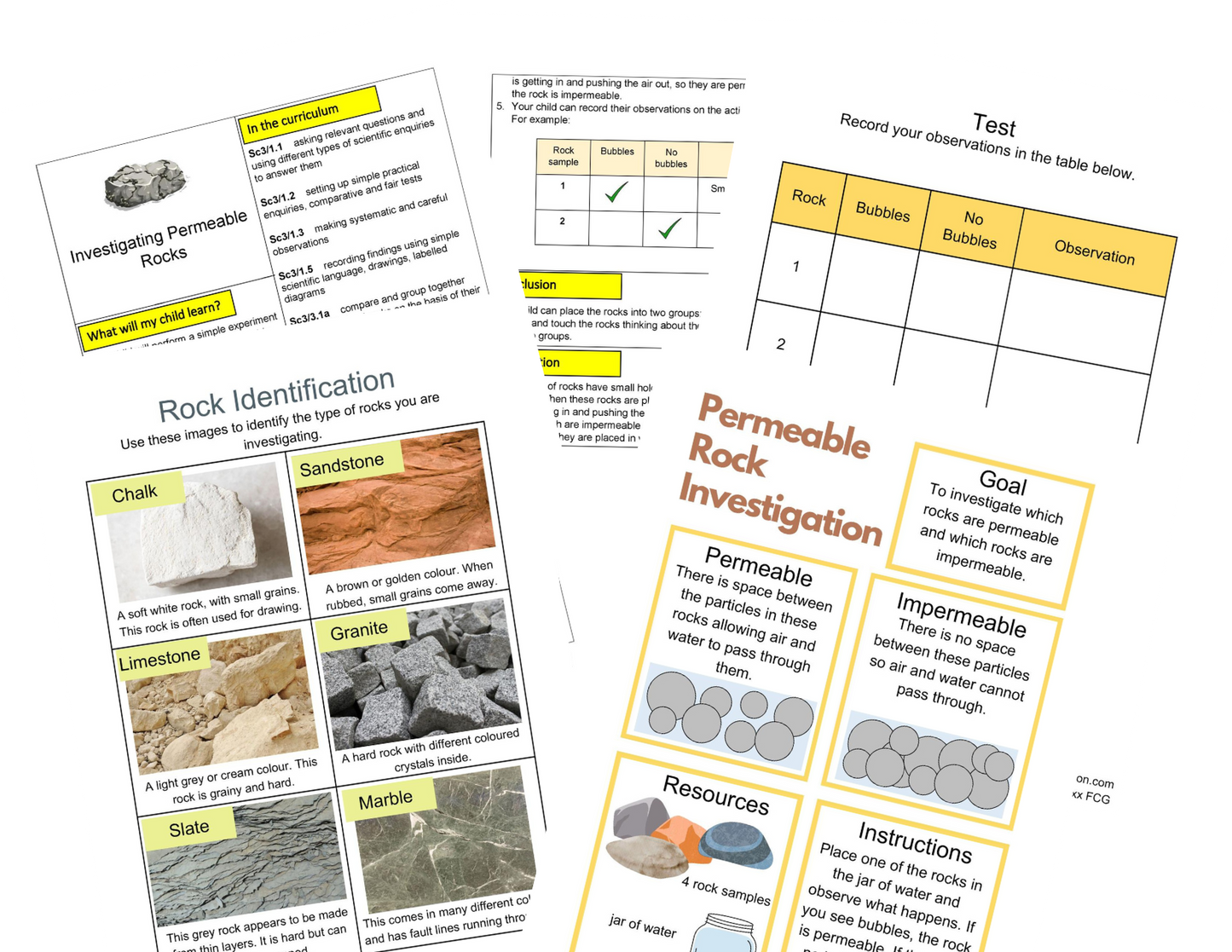 KS2 Actividades sobre rocas y suelos