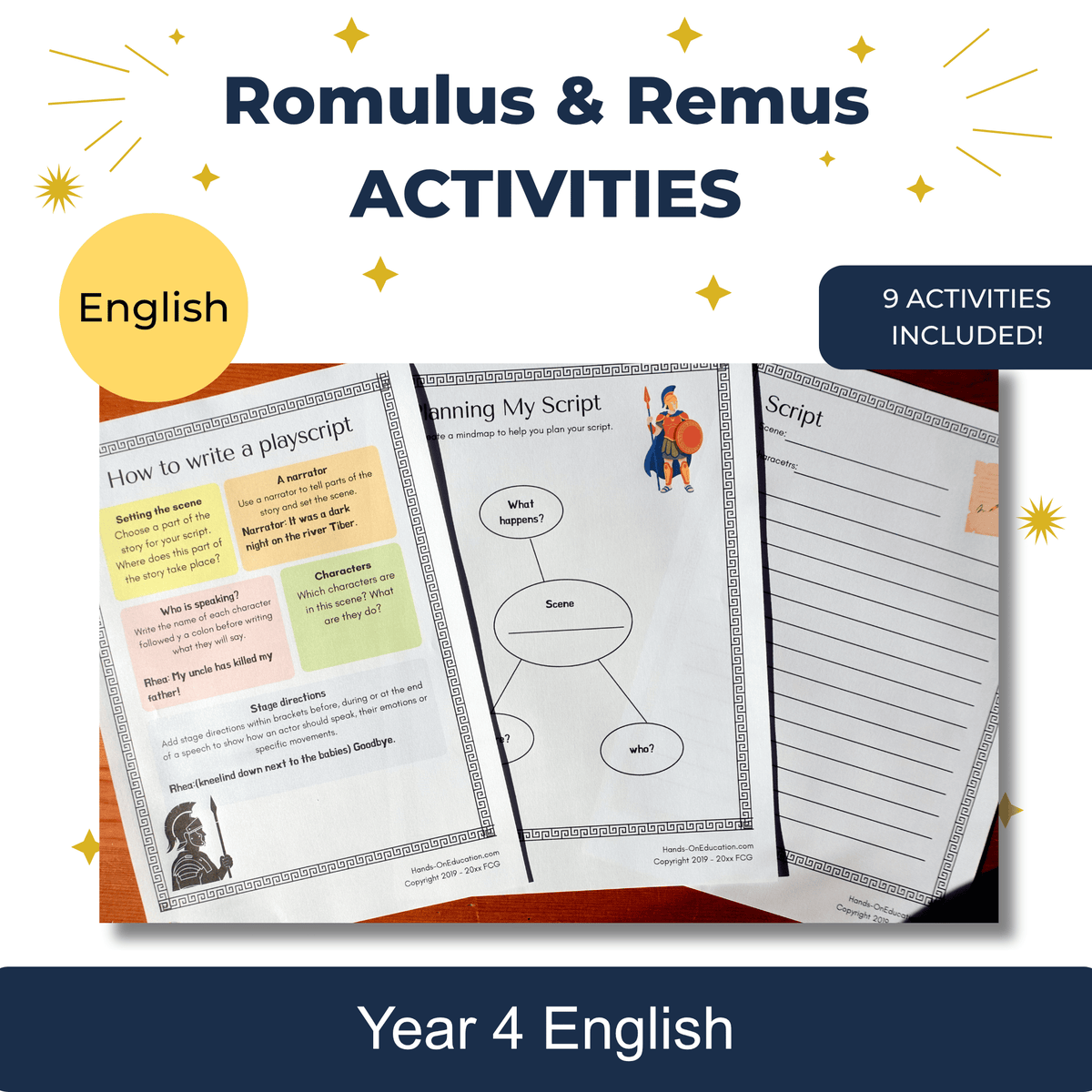 Year 4 Romulus and Remus Activities cover